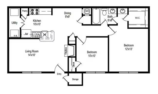 2X1-  800sqft 2514 floor plan